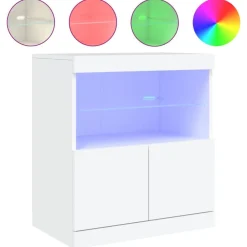 vidaXL Armarios Y Almacenamiento-Aparador con luces LED 60x37x67 cm