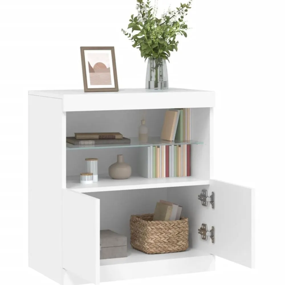 vidaXL Armarios Y Almacenamiento-Aparador con luces LED 60x37x67 cm