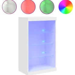 vidaXL Aparador con luces LED 60,5x37x100 cm Blanco Hot