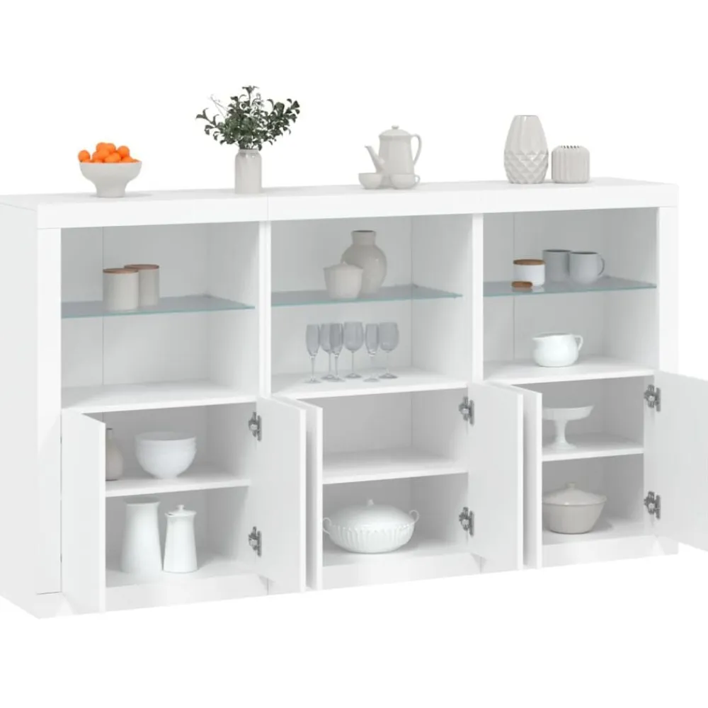 vidaXL Armarios Y Almacenamiento-Aparador con luces LED 181,5x37x100 cm