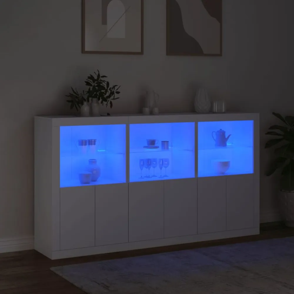 vidaXL Armarios Y Almacenamiento-Aparador con luces LED 181,5x37x100 cm