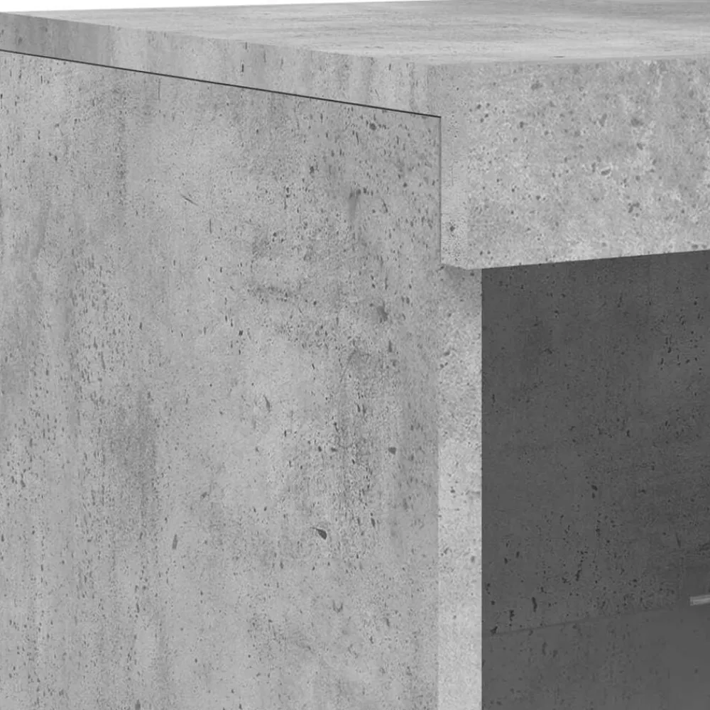 vidaXL Aparador con luz LED 3 pzas madera de ingeniería gris hormigón Gris hormigón Online