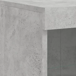 vidaXL Aparador con luz LED 3 pzas madera de ingeniería gris hormigón Gris hormigón Online