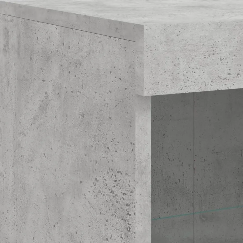 vidaXL Aparador con luz LED 3 pzas madera de ingeniería gris hormigón Gris hormigón Online