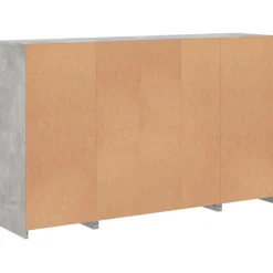 vidaXL Aparador con luz LED 3 pzas madera de ingeniería gris hormigón Gris hormigón Online