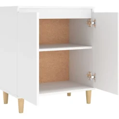 vidaXL Aparador con patas madera contrachapada 60x35x70 cm Blanco New