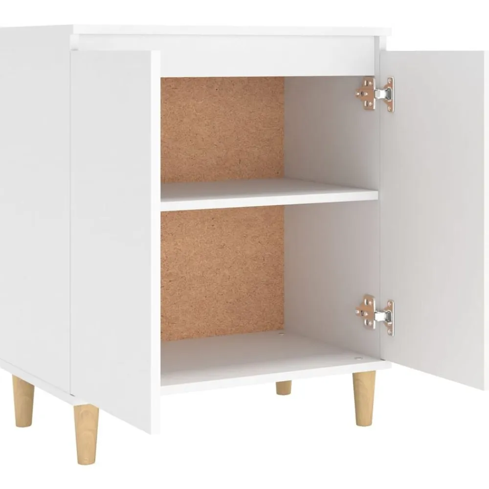 vidaXL Aparador con patas madera contrachapada 60x35x70 cm Blanco New