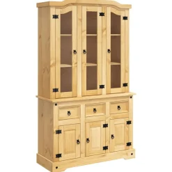 vidaXL Armarios Y Almacenamiento-Aparador Corona madera maciza pino mexicano 112x43x196 cm