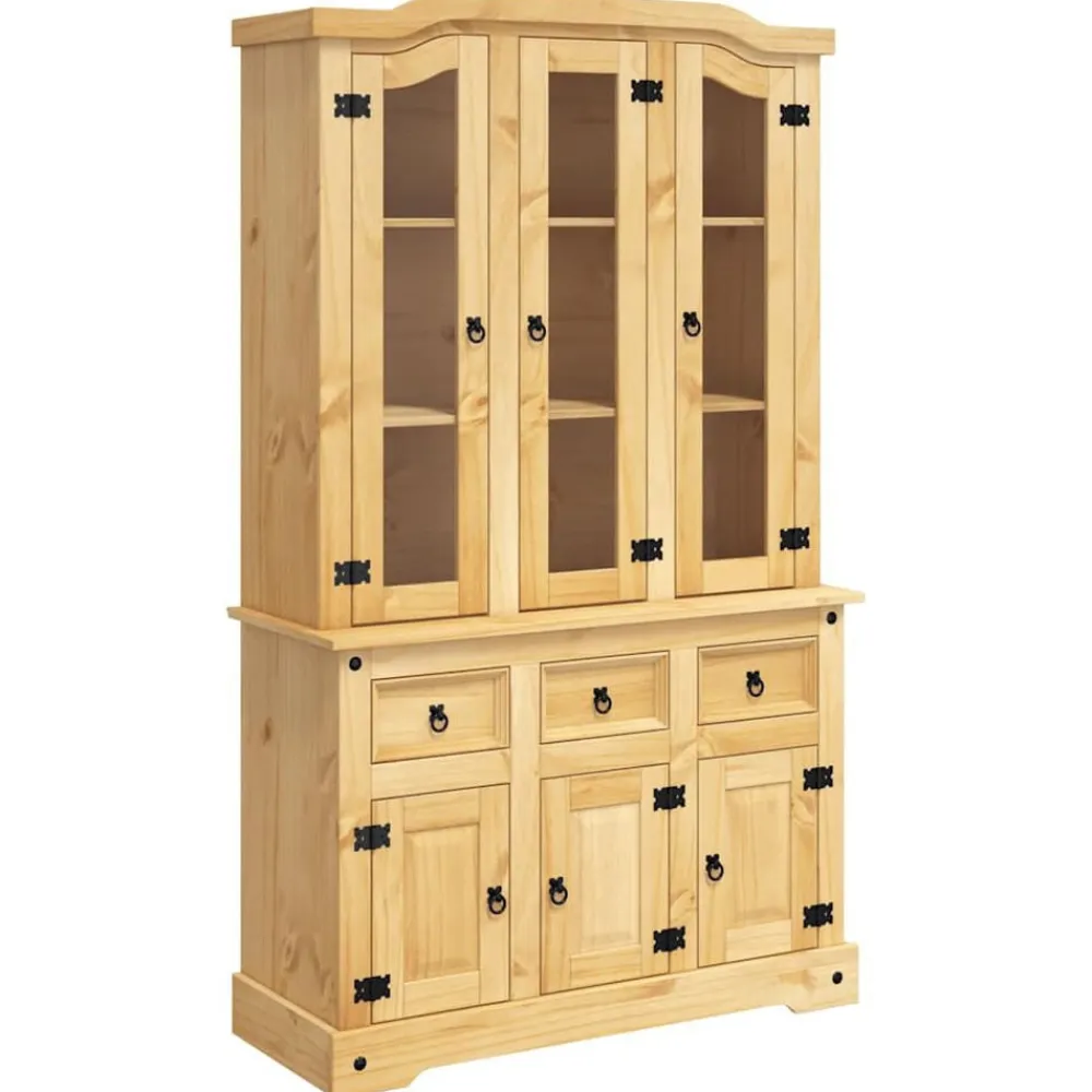 vidaXL Armarios Y Almacenamiento-Aparador Corona madera maciza pino mexicano 112x43x196 cm