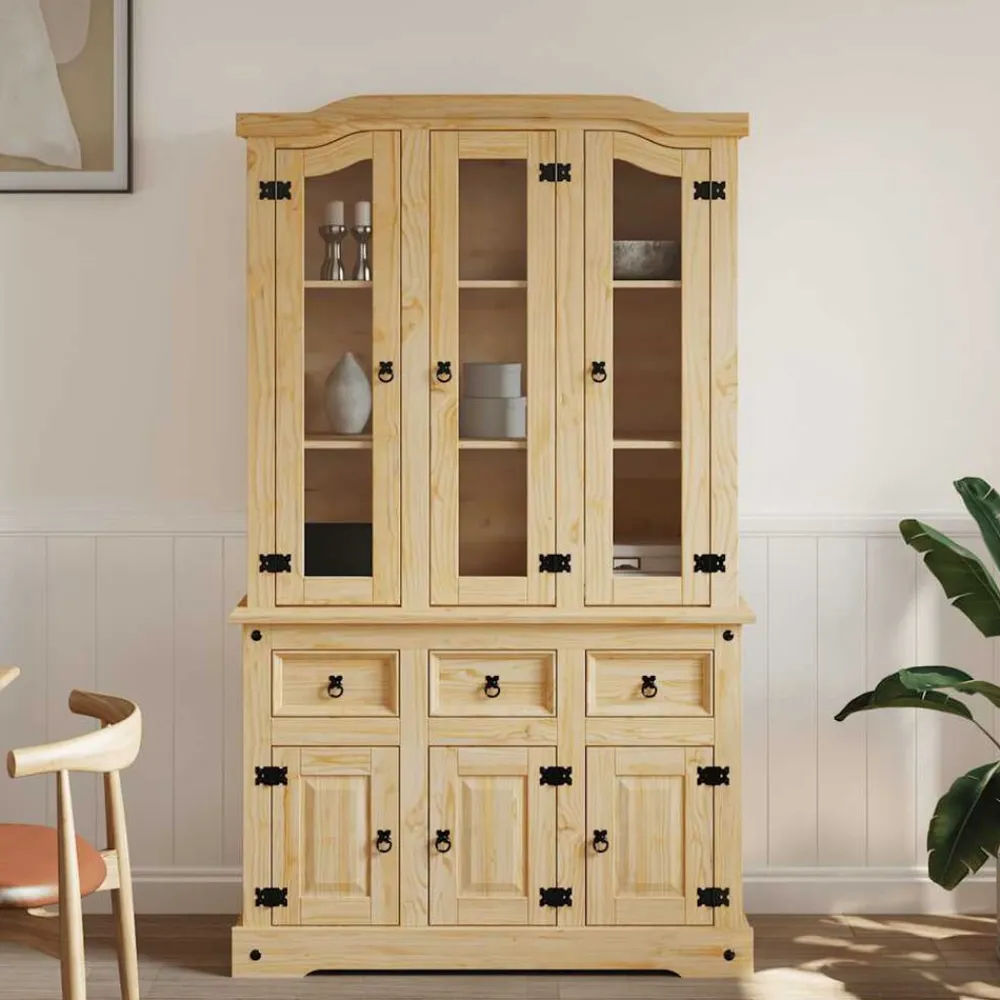 vidaXL Armarios Y Almacenamiento-Aparador Corona madera maciza pino mexicano 112x43x196 cm
