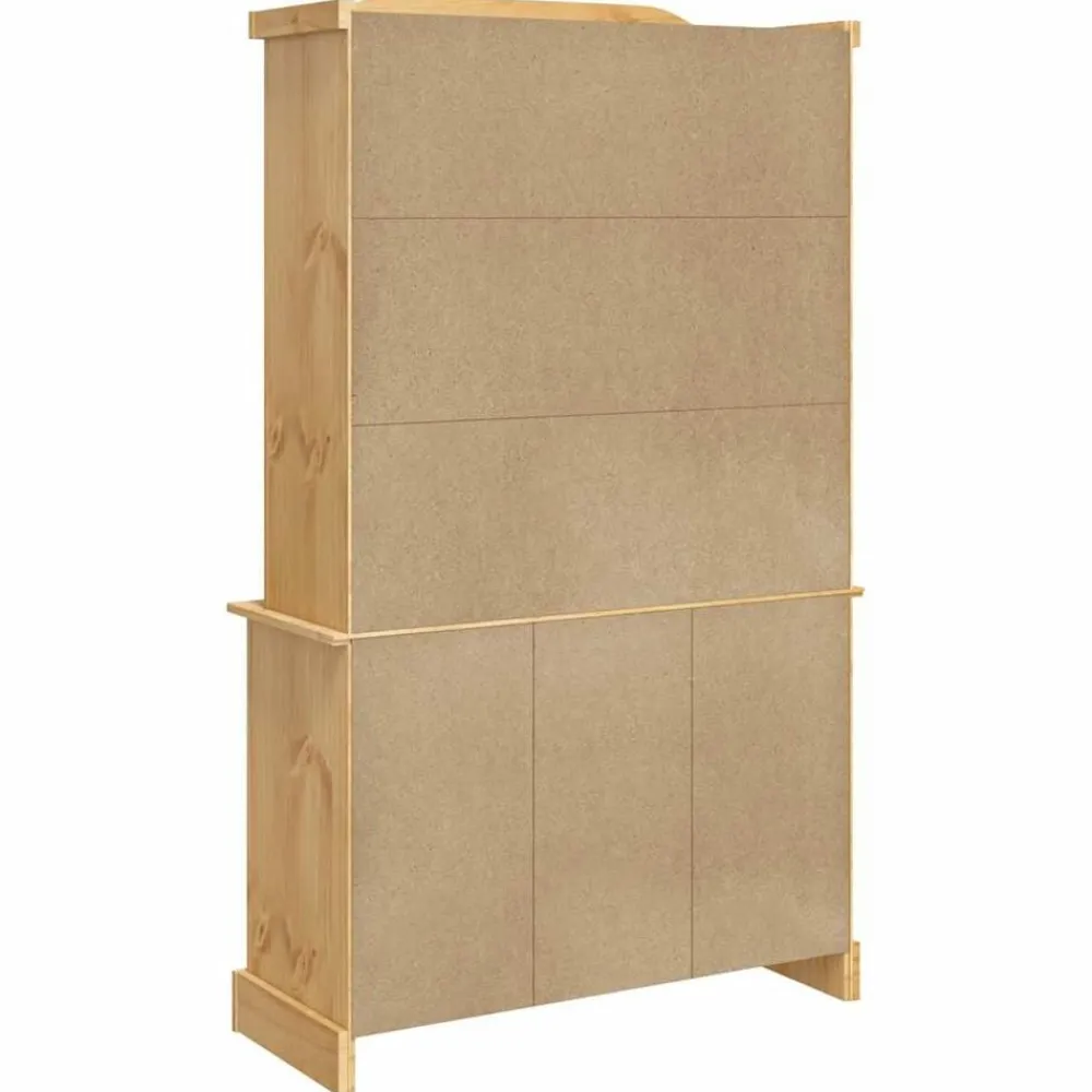 vidaXL Armarios Y Almacenamiento-Aparador Corona madera maciza pino mexicano 112x43x196 cm