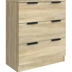 vidaXL Aparador de 3 piezas madera contrachapada color Roble Sonoma Outlet