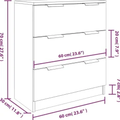 vidaXL Aparador de 3 piezas madera contrachapada color Roble Sonoma Outlet