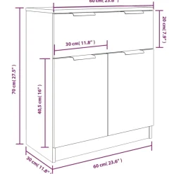 vidaXL Aparador de 3 piezas madera contrachapada color Roble Sonoma Outlet