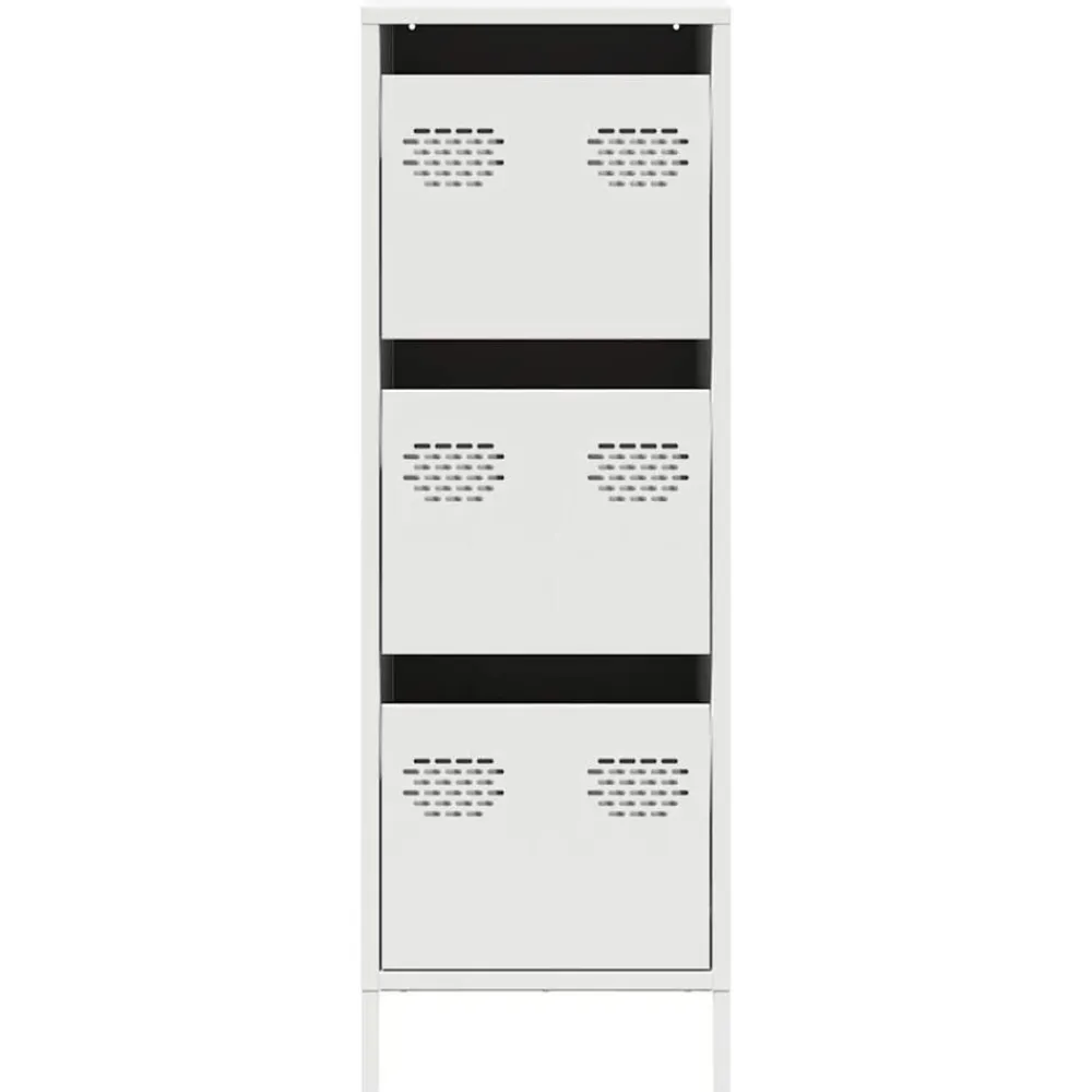 vidaXL Aparador de acero 39x35x103,5 cm Blanco Discount