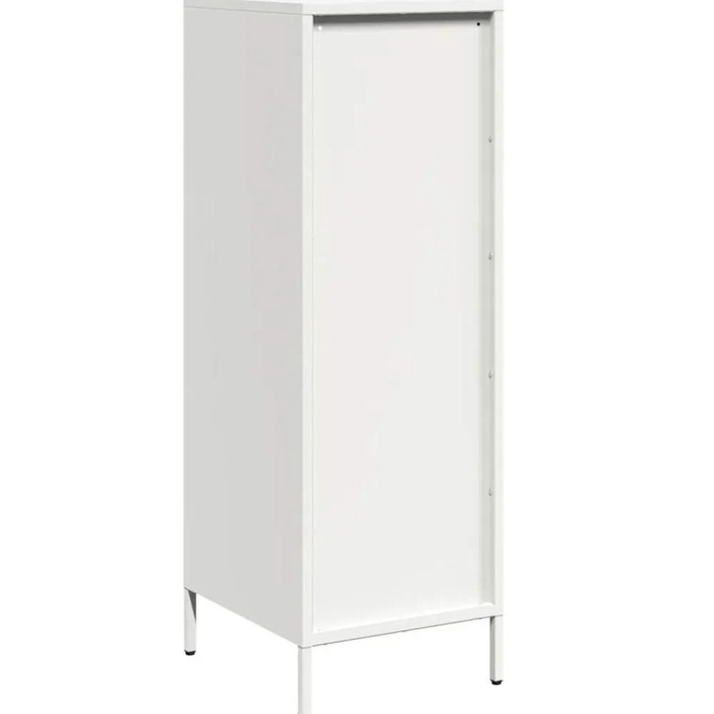 vidaXL Aparador de acero 39x35x103,5 cm Blanco Discount
