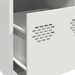 vidaXL Aparador de acero 39x35x103,5 cm Blanco Discount