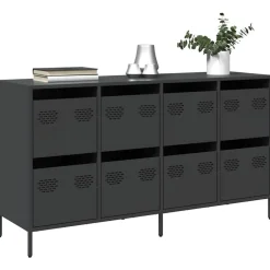 vidaXL Armarios Y Almacenamiento-Aparador de acero laminado en frío 135x39x73,5 cm