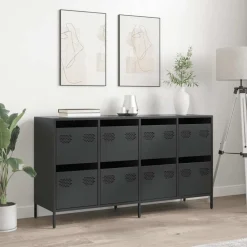 vidaXL Armarios Y Almacenamiento-Aparador de acero laminado en frío 135x39x73,5 cm