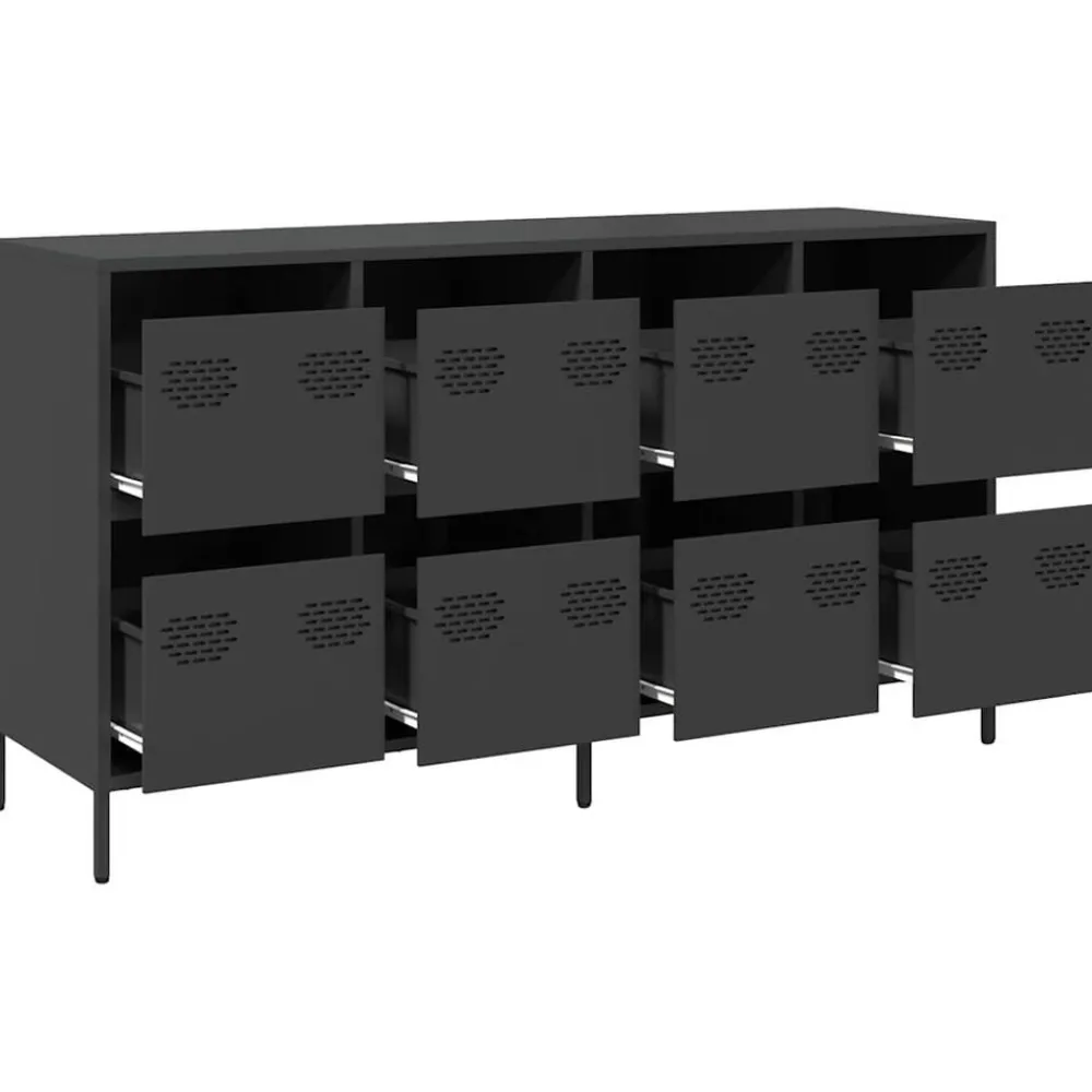 vidaXL Armarios Y Almacenamiento-Aparador de acero laminado en frío 135x39x73,5 cm