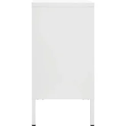 vidaXL Aparador de acero y vidrio templado 105x35x70 cm Blanco Outlet