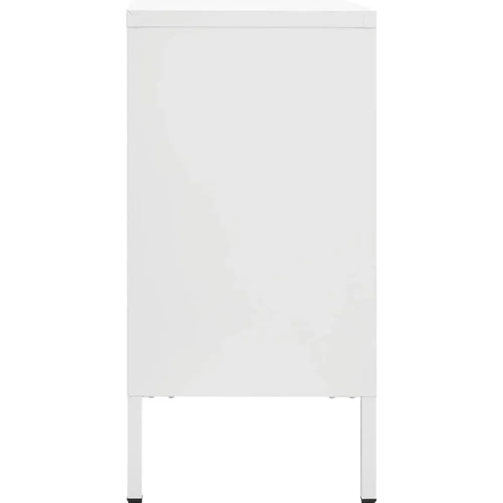 vidaXL Aparador de acero y vidrio templado 105x35x70 cm Blanco Outlet