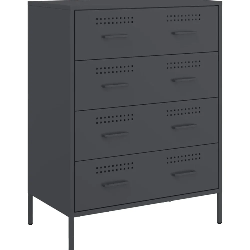 vidaXL Aparador de acero gris 68x39x89 cm Antracita Outlet