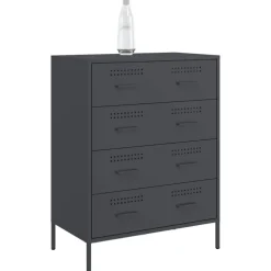 vidaXL Aparador de acero gris 68x39x89 cm Antracita Outlet