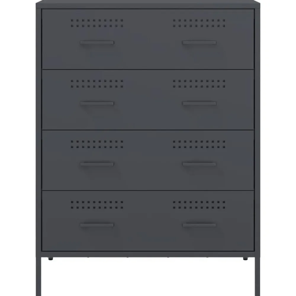 vidaXL Aparador de acero gris 68x39x89 cm Antracita Outlet