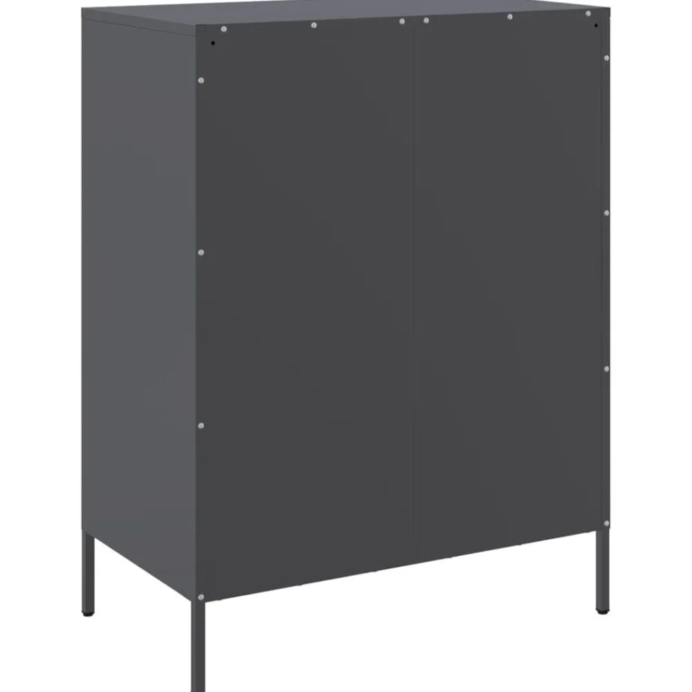 vidaXL Aparador de acero gris 68x39x89 cm Antracita Outlet