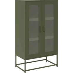 vidaXL Armarios Y Almacenamiento-Aparador de acero 68x39x123 cm