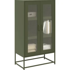vidaXL Armarios Y Almacenamiento-Aparador de acero 68x39x123 cm
