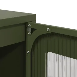 vidaXL Aparador de acero laminado en frío 36x39x123 cm Verde oliva Hot
