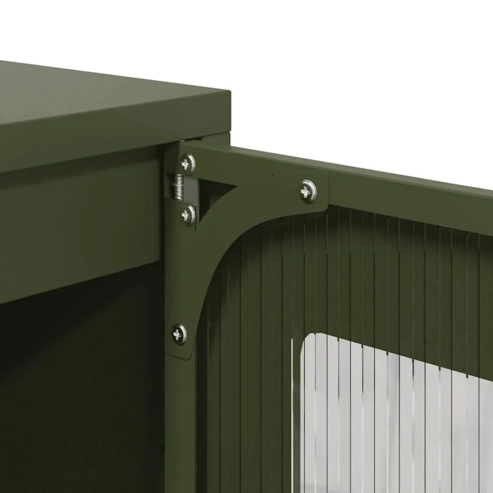 vidaXL Aparador de acero laminado en frío 36x39x123 cm Verde oliva Hot