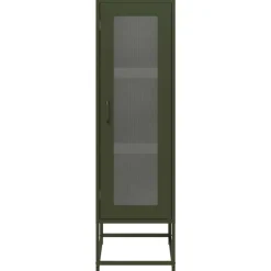 vidaXL Aparador de acero laminado en frío 36x39x123 cm Verde oliva Hot