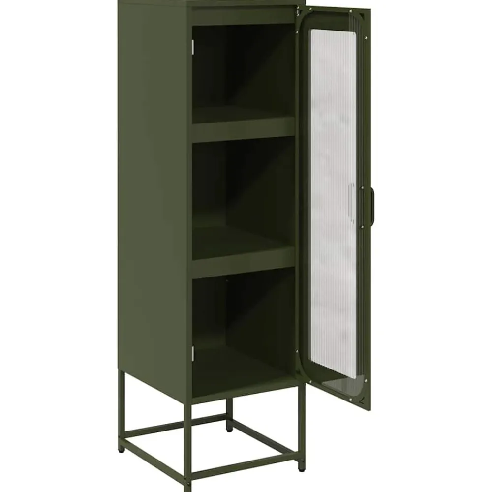 vidaXL Aparador de acero laminado en frío 36x39x123 cm Verde oliva Hot