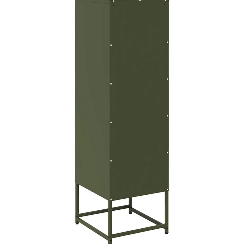 vidaXL Aparador de acero laminado en frío 36x39x123 cm Verde oliva Hot