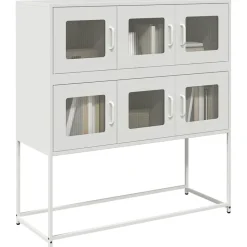 vidaXL Armarios Y Almacenamiento-Aparador de acero laminado en frío 100,5x39x107 cm
