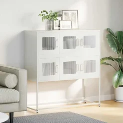 vidaXL Armarios Y Almacenamiento-Aparador de acero laminado en frío 100,5x39x107 cm