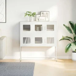 vidaXL Armarios Y Almacenamiento-Aparador de acero laminado en frío 100,5x39x107 cm