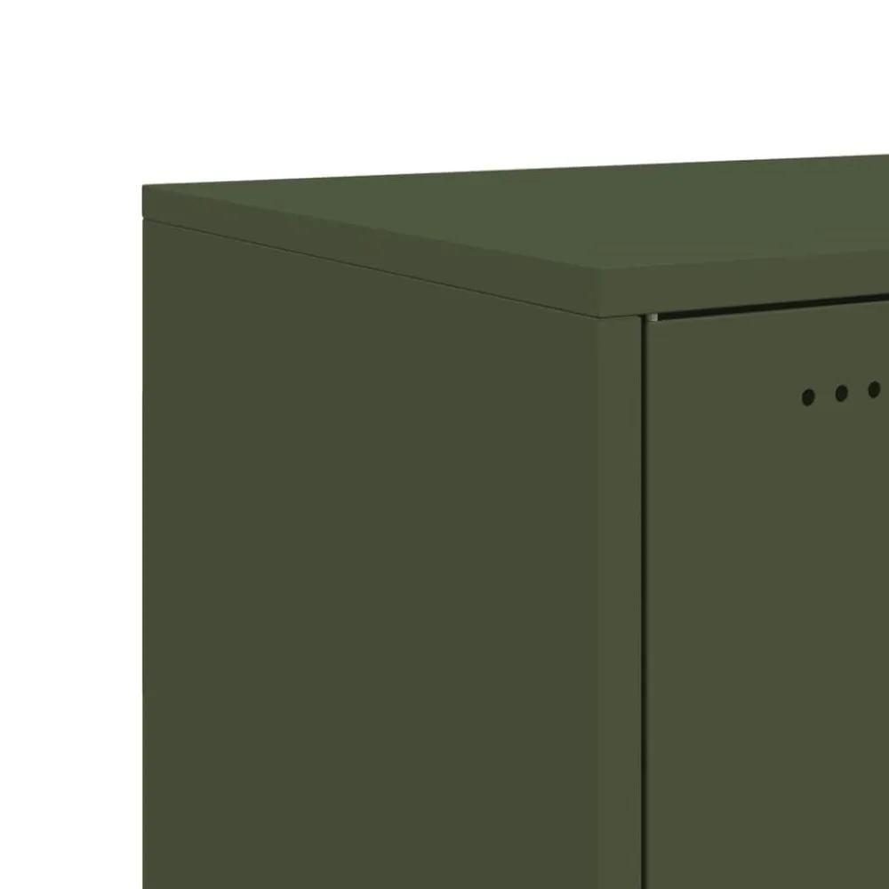 vidaXL Aparador de acero oliva 100,5x39x72 cm Verde Online