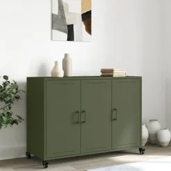 vidaXL Aparador de acero oliva 100,5x39x72 cm Verde Online