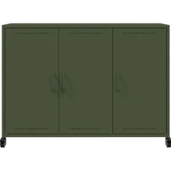 vidaXL Aparador de acero oliva 100,5x39x72 cm Verde Online