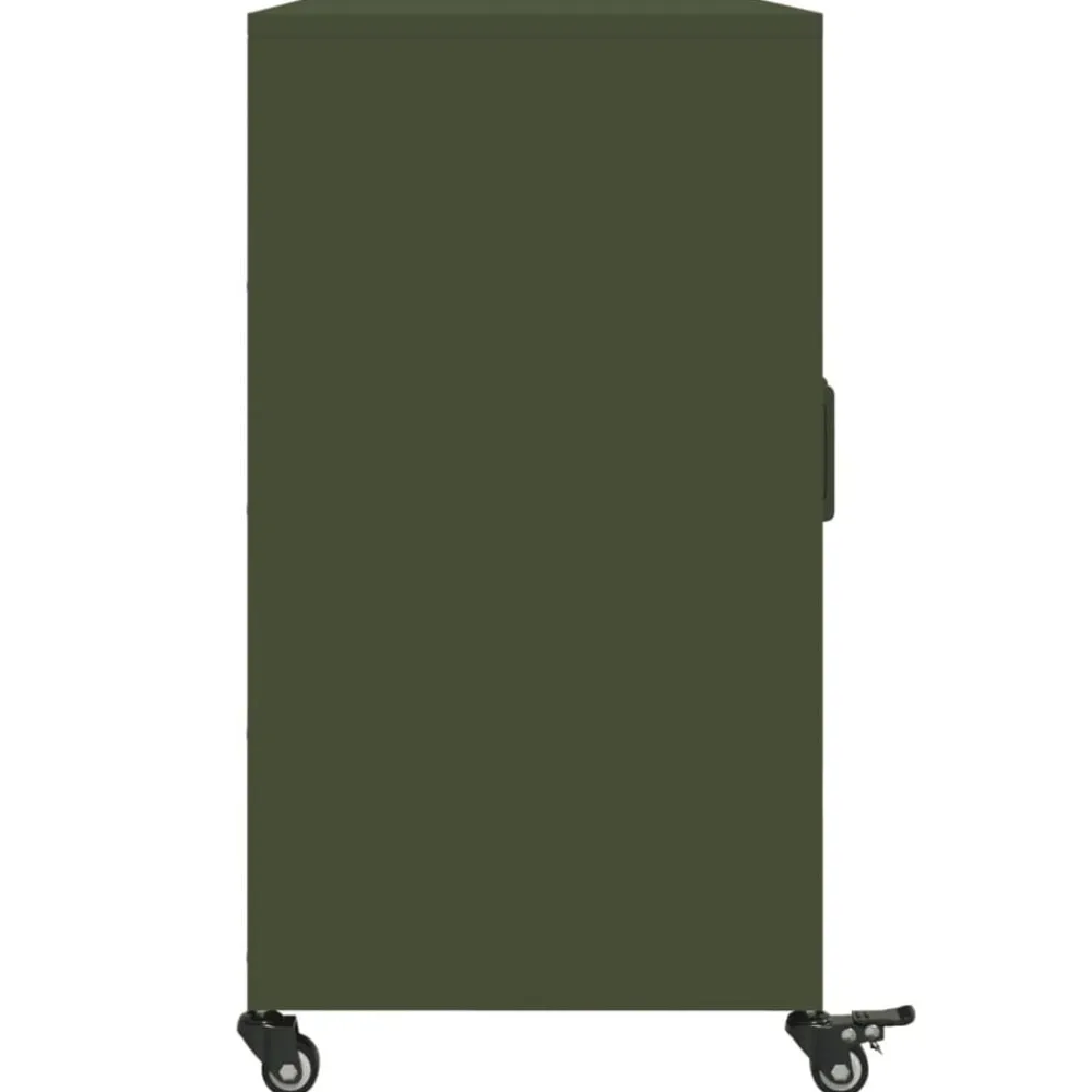 vidaXL Aparador de acero oliva 100,5x39x72 cm Verde Online