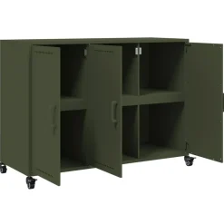 vidaXL Aparador de acero oliva 100,5x39x72 cm Verde Online
