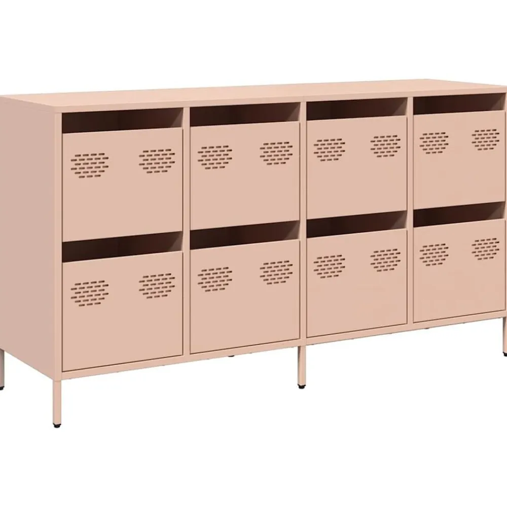 vidaXL Aparador de acero laminado en frío 135x39x73,5 cm Rosa