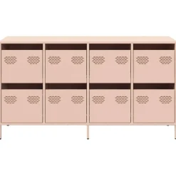 vidaXL Aparador de acero laminado en frío 135x39x73,5 cm Rosa