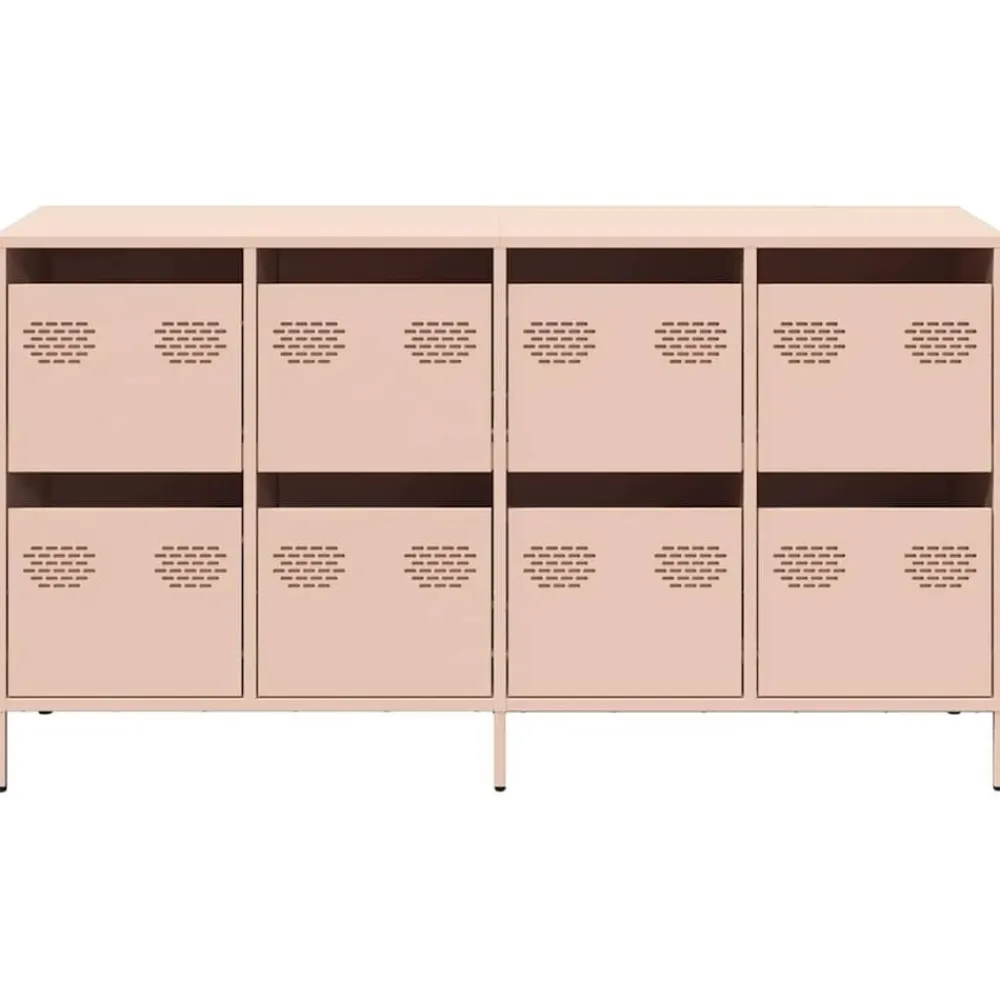 vidaXL Aparador de acero laminado en frío 135x39x73,5 cm Rosa