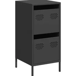 vidaXL Aparador de acero laminado en frío 35x39x73,5 cm Negro New