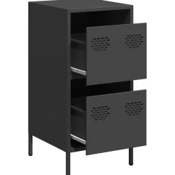 vidaXL Aparador de acero laminado en frío 35x39x73,5 cm Negro New